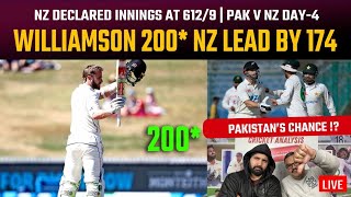 Williamson 200* NZ lead by 174  declared innings a
