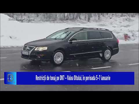 Restricții de tonaj pe DN7 – Valea Oltului, în perioada 5–7 ianuarie