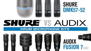 Video thumbnail for Shure DMK57-52 vs Audix Fusion 7 Drum Microphone Kits. SM57 Beta 52A f10 f14 f15 SM81 tom snare kick by SIC MIC