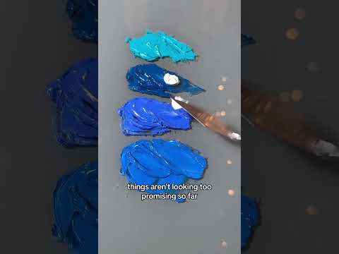 Is it possible to mix PRIMARY cyan from blue+white??? 👀👀🎨 #colortheory