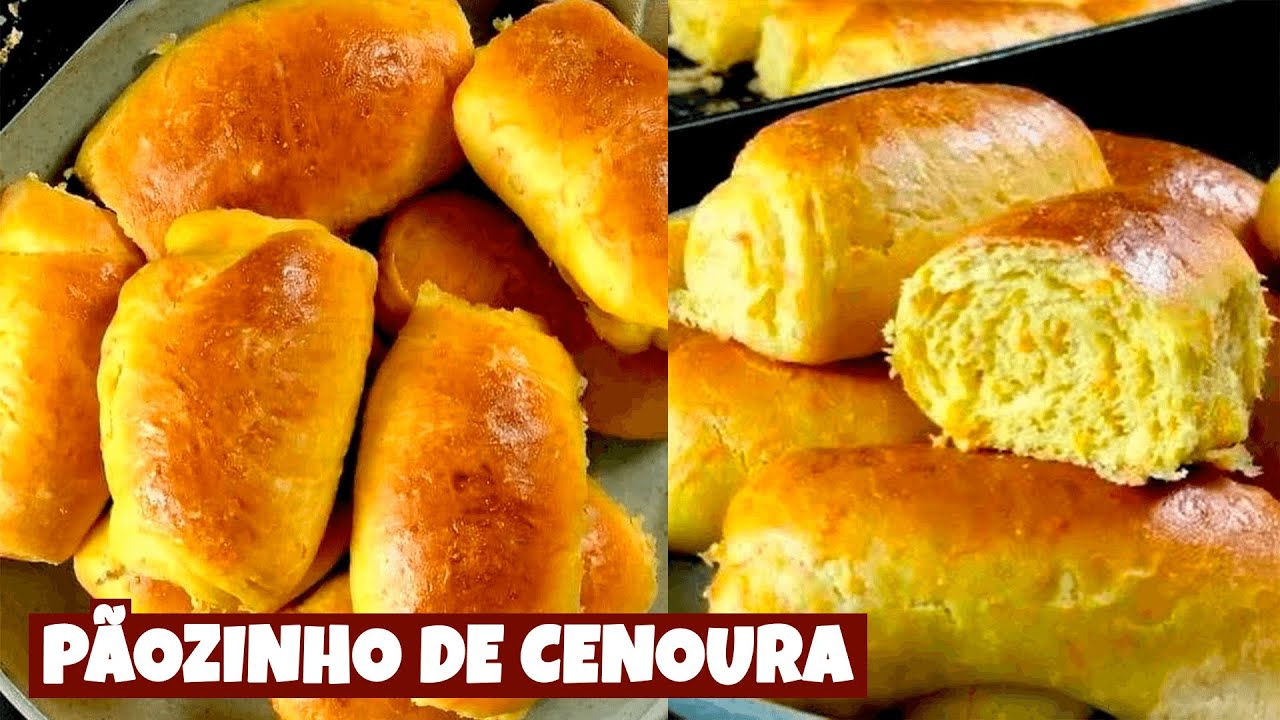 PÃOZINHO DE CENOURA SEM FARINHA DE TRIGO - SEM GLÚTEN - SEM LACTOSE - LOW CARB