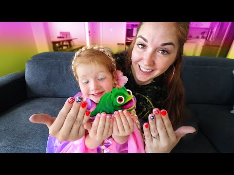 ADLEY PRINCESS MAKEOVER!! Surprise Date with Mom for first Tangled manicure! Video