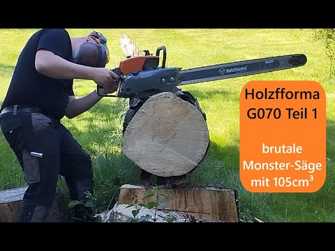 Holzfforma G070 Teil 1 - brutale Monster-Säge mit 105cm³ Unboxing + 1. Test