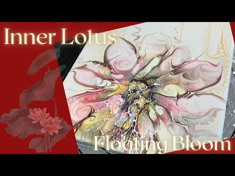 #230 Inner Light Lotus Floating Bloom | Acrylic Pour Painting | Abstract | Fluid Painting