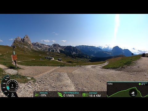 120 Minute MTB Virtual Cycling Workout Alps 🚵‍♂️ Dolomiti Italy Gopro Max Ultra HD Garmin Video