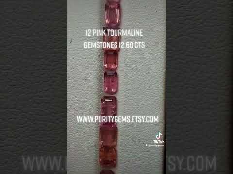 Hot pink Tourmaline gemstone set 12.60 CTS www.puritygems.etsy.com