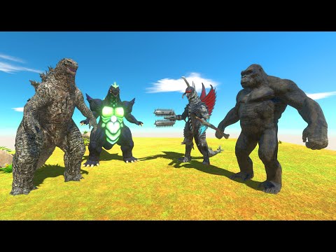 GODZILLA 2021; SUPER GODZILLA VS KING KONG AND GIGAN FINAL WAR- Animal Revolt Battle Simulator