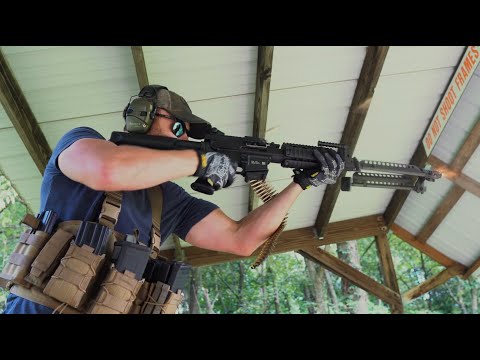 Fightlite MCR beltfed AR15 with Binary trigger