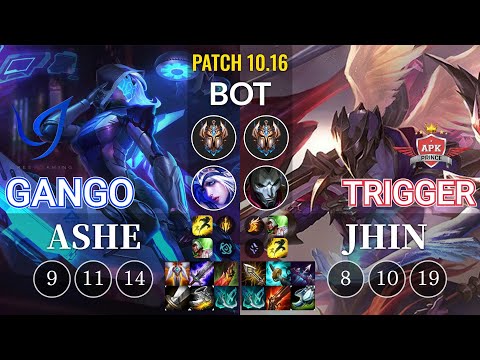 CGA Gango Ashe vs APK Trigger Jhin Bot - KR Patch 10.16