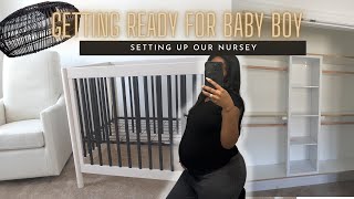 NESTING BEGINS!! | Setting up the Nursery at 34 weeks Vlog | DIY Nursery Closet