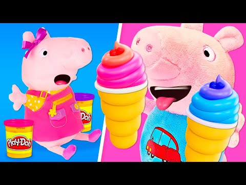 Готовлю игрушкам — Свинка Пеппа и трубочки с кремом — Игры в пластилин Плей До для детей
