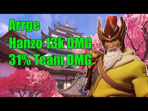 Arrge Insane Hanzo 13k DMG 31% Team DMG - Grand Master Overwatch Gameplay Season 15
