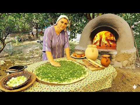 My Cozy Village Kitchen | Wood-Fired Green Onion Bread 🧅