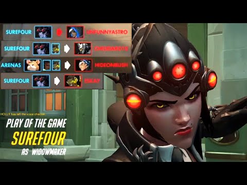 SUREFOUR INSANE WIDOW VS ESKAY LUCIO! 38 ELIMS! POTG! [ OVERWATCH SEASON 22 TOP 500 ]