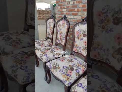 Brown wooden carved dining chair, for home, set size: set of...