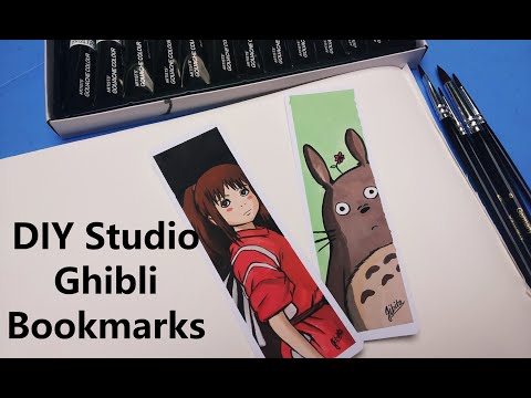 Making Studio Ghibli bookmarks [Stress relief]  #diybookmarks #studioghibli