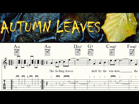 AUTUMN LEAVES | Les Feuilles mortes | Guitar Lesson | Tutorial | Sheet music & TAB | PDF