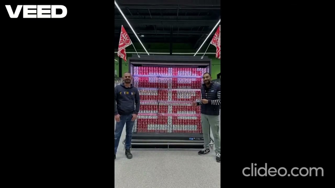 Un supermercado de E. Leclerc viste sus estanterías con el escudo del Stade Brestois 29 ante la cita contra el Real Madrid