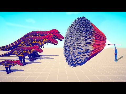 4 DIFFERENT SIZE OF TYRANNOSAURUS REX vs EVERY GOD - Totally Accurate Battle Simulator TABS