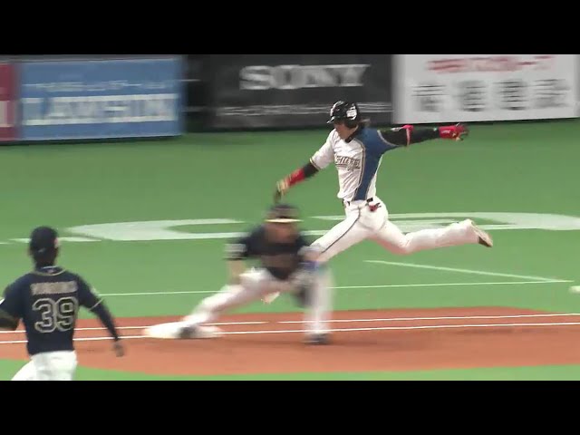 【1回裏】全力疾走!! ファイターズ・陽が内野安打で出塁!! 2016/3/29 F-Bs