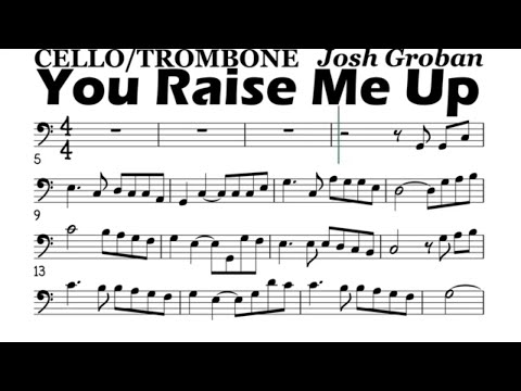 You Raise Me Up Cello Trombone Sheet Music Backing Track Play Along Partitura