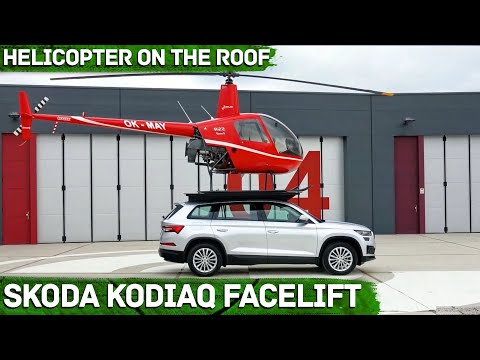 Landing with helicopter on the roof of Skoda Kodiaq | CARS&NEWS