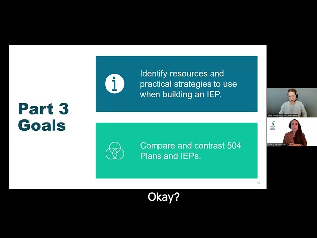 How 504 Plans and IEPs can Support Survivors’ Needs in K-12 Schools, Pt. 3 (English)