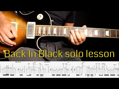 AC/DC - Back In Black solo lesson with tabs