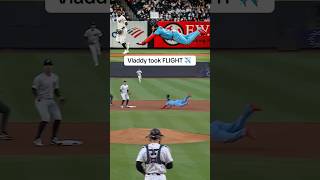Vladimir Guerrero Jr. caught AIR on this stolen base ‼️ #MLB #BlueJays