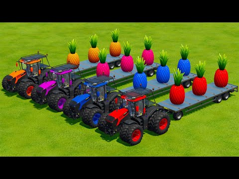 LOAD AND TRANSPORT PINEAPPLES WITH JCB TRACTORS - Farming Simulator 22