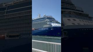 Celebrity Reflection blasts its horns leaving Port Everglades! 🚢📣 | Epic Cruise Ship Sail Away