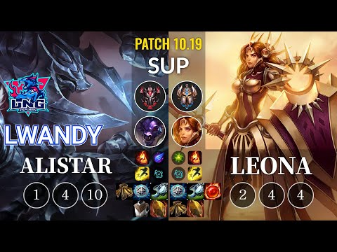 LNG lwandy Alistar vs Leona Sup - KR Patch 10.19