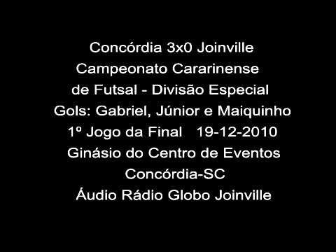 Concórdia 3x0 Joinville - Divisão Especial Futsal de SC - 19-12-2010 - 1º jogo da final.avi