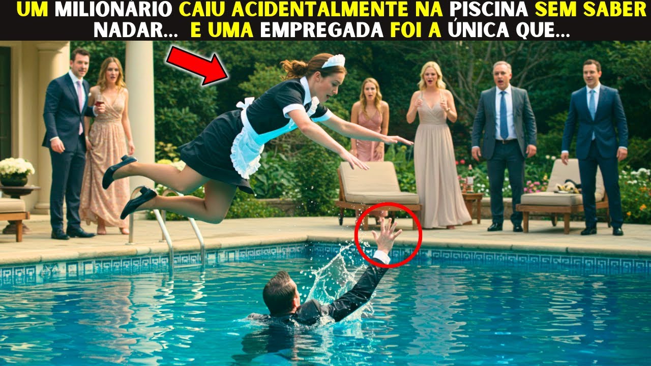 ❤️ UM MILIONÁRIO CAIU ACIDENTALMENTE NA PISCINA SEM SABER NADAR…  E UMA EMPREGADA FOI A ÚNICA QUE…