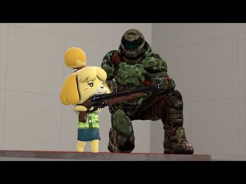 DoomGuy Teaches Isabelle to use the Super Shotgun [Fanmade SFM]