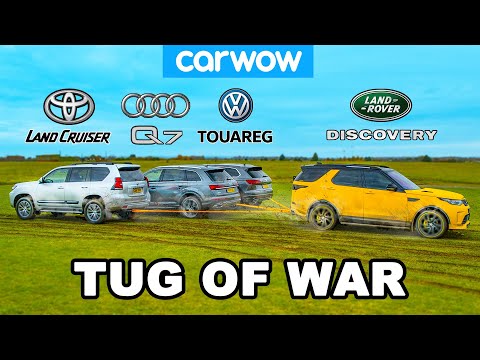 Toyota Land Cruiser, Audi Q7 & VW Touareg vs Land Rover: TUG OF WAR!