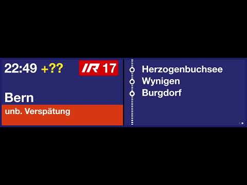 SBB TTS Durchsage • IR17 steht zurzeit in Olten • Grund dafür ist Vandalismus