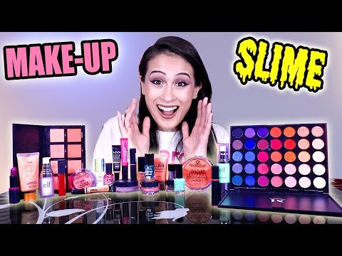AL MIJN MAKE-UP IN SLIJM MENGEN! || Slime Sunday