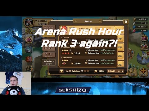 Summoners War - Arena Rush Hour G3: Rank 3 again!? Did Triana screw up my legend?!