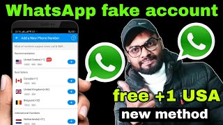 how to create WhatsApp fake account | get free 🇺🇲 numbers for WhatsApp |WhatsApp fake I'd kaise bnay