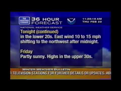 February 22, 2001 - The Weather Channel - Local Forecast - 11:30AM - Central NJ