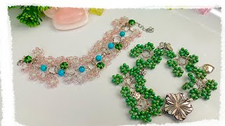 Beaded Flower Bracelet 🌸 Easy Jewelry Making