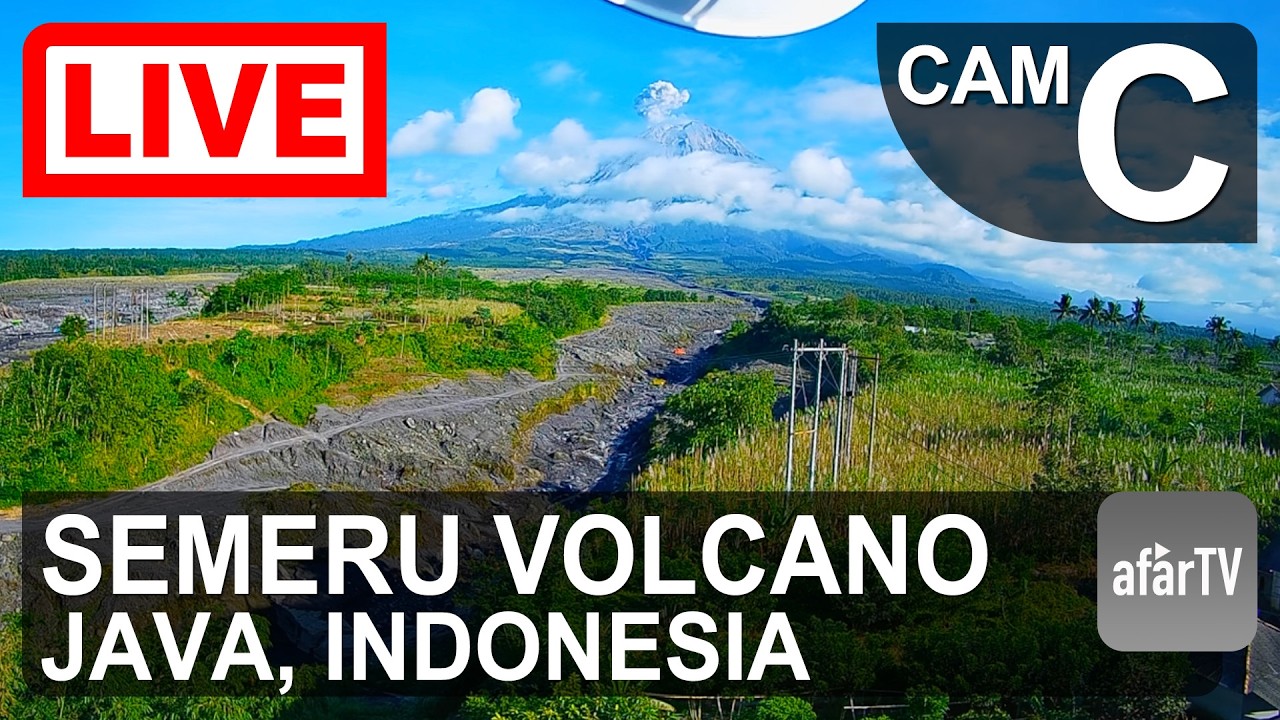 Live webcam view of Semeru Lahar Valley Cam