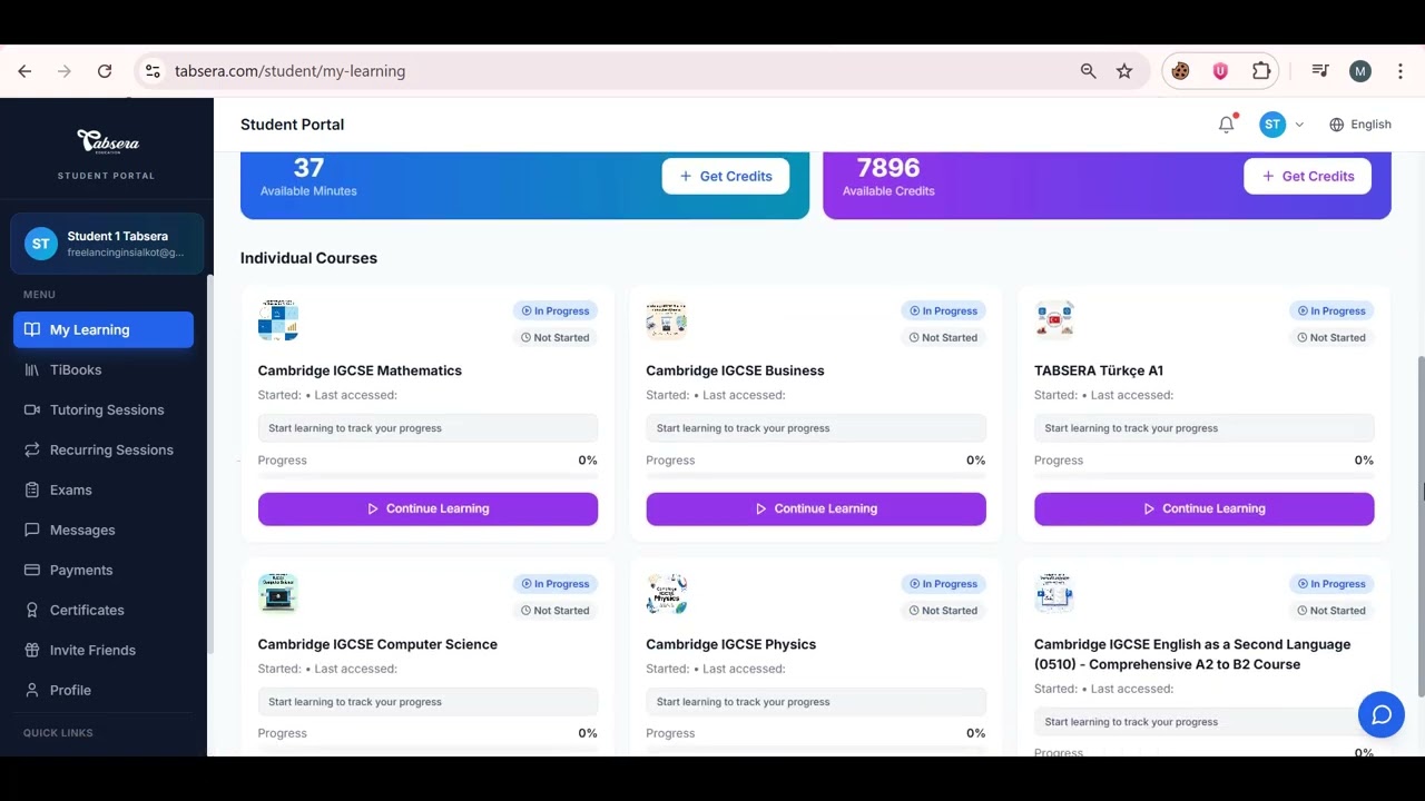 1. Student Dashboard Overview: Your Personalized Learning Hub | Tabsera Academy