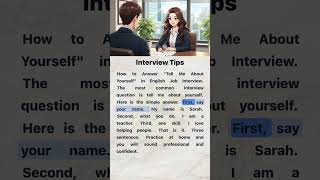 How to Answer "Tell Me About Yourself" in English Job Interview | Interview Tips | English Practice