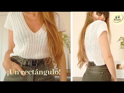 How to make a garment with 1 rectangle 😱 EASY, quick, and hassle-free. Bianca Blouse #crochet
