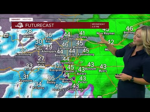 Rain develops in Denver this afternoon and will turn to snow tonight