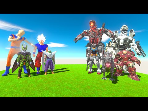 Team Dragon Ball Goku + Saitama Z Fighter vs Team war machine MechaGodzilla + Gundam - ARBS