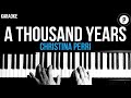 Christina Perri - A Thousand Years Karaoke SLOWER Acoustic Piano Instrumental Cover Lyrics