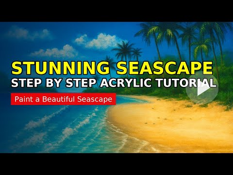 How to Draw a Stunning Seascape with Acrylics | Paint a Beautiful Seascape | Step by Step Tutorial
